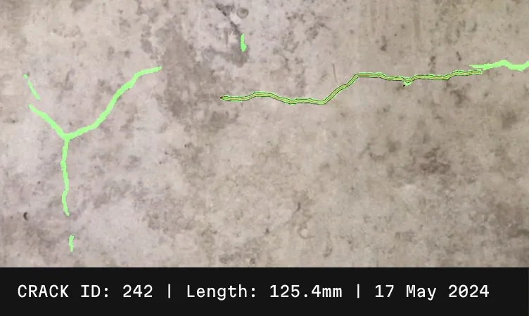 Crack length of concrete